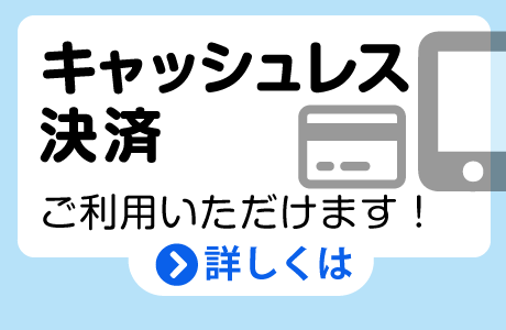 キャッシュレス決済ご利用いただけます